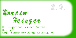 martin heiszer business card